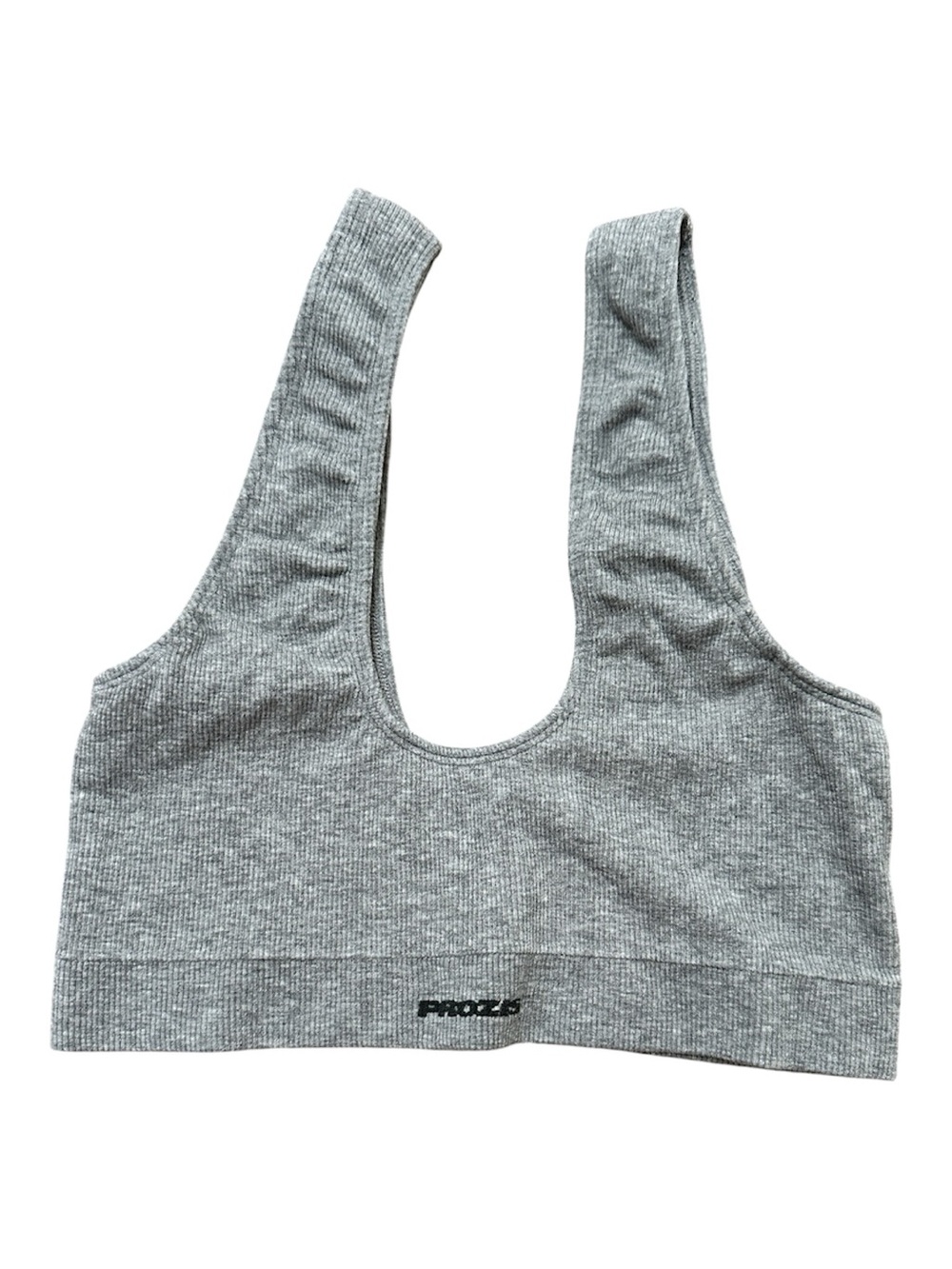 Prozis Light Grey Ribbed Scoop Sports Bra